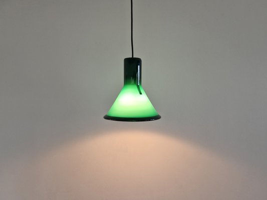 Green Glass Mini P&t Pendant Lamp by Michael Bang for Holmegaard, Denmark, 1970s-NV-1744068