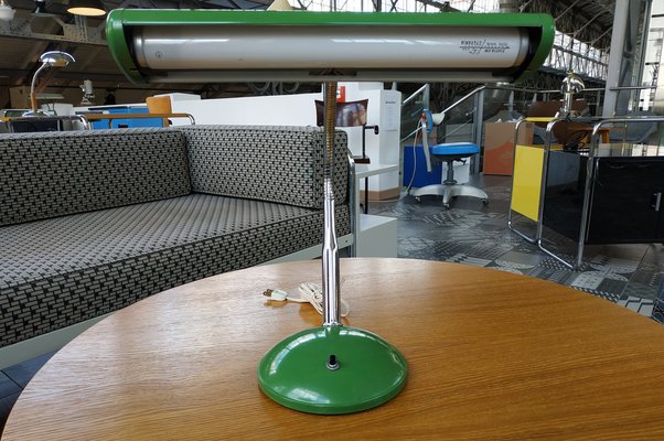 Green Gooseneck Desk Lamp from Keystone, USA, 1950s-QUC-962600