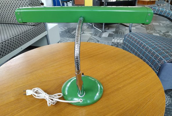 Green Gooseneck Desk Lamp from Keystone, USA, 1950s-QUC-962600