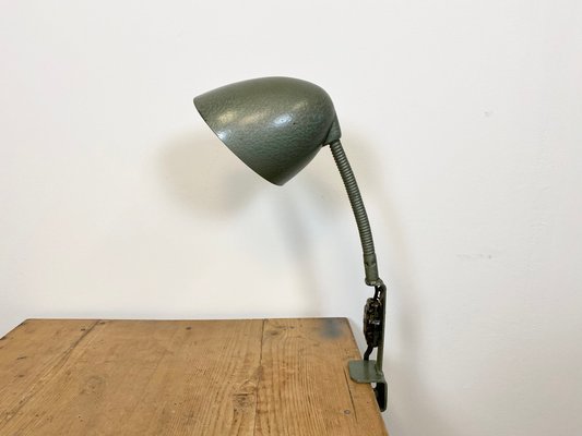 Green Industrial Bakelite Gooseneck Table Lamp, 1960s-CGF-1179133