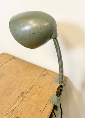 Green Industrial Bakelite Gooseneck Table Lamp, 1960s-CGF-1179133