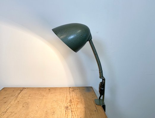 Green Industrial Bakelite Gooseneck Table Lamp, 1960s-CGF-1179133