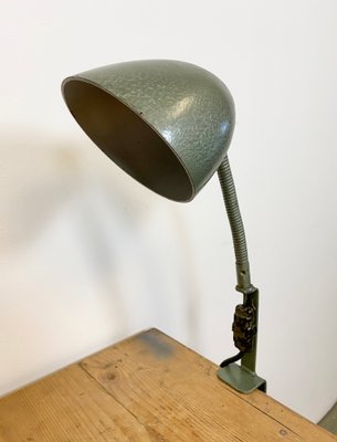 Green Industrial Bakelite Gooseneck Table Lamp, 1960s-CGF-1179133