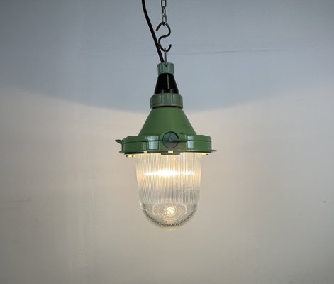 Green Industrial Pendant Light, Soviet Union, 1960s-CGF-1408497