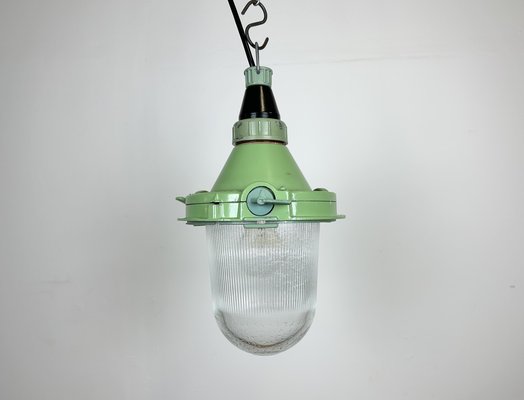 Green Industrial Pendant Light, Soviet Union, 1960s-CGF-1408497