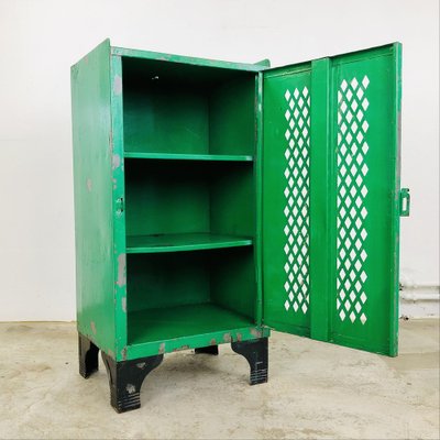 Green Industrial Steel Workshop Cabinet, 1930s-LCQ-1403556