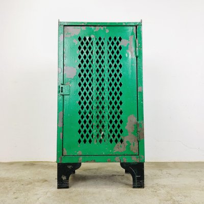 Green Industrial Steel Workshop Cabinet, 1930s-LCQ-1403556