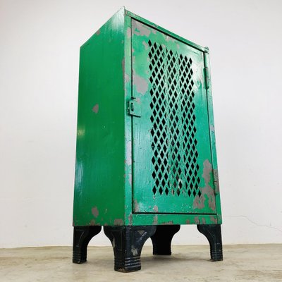 Green Industrial Steel Workshop Cabinet, 1930s-LCQ-1403556