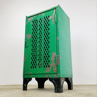 Green Industrial Steel Workshop Cabinet, 1930s-LCQ-1403556