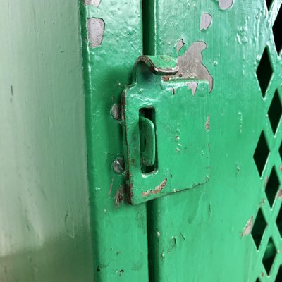 Green Industrial Steel Workshop Cabinet, 1930s-LCQ-1403556