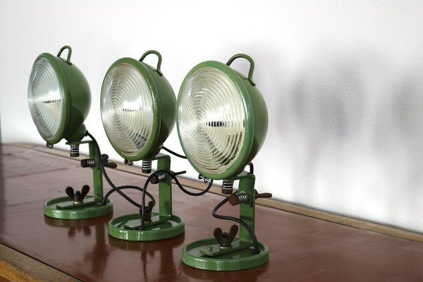 Green Jeep Wall Lights by Leonardi and Stagi, Set of 3-AA-1313401