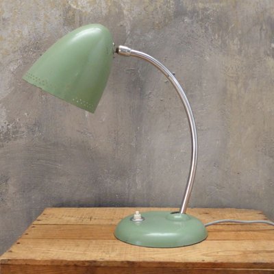 Green Lacquer and Chrome-Plated Flexible Table Lamp, 1950s-WK-706626