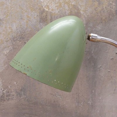 Green Lacquer and Chrome-Plated Flexible Table Lamp, 1950s-WK-706626