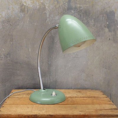 Green Lacquer and Chrome-Plated Flexible Table Lamp, 1950s-WK-706626