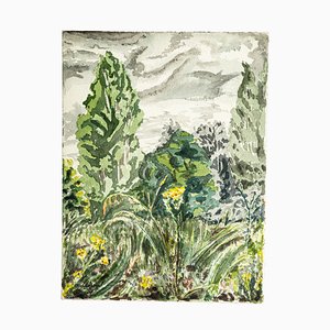 Green Landscape - Original Watercolor by Jean Chapin - 1920s 1920s-ZCI-757587