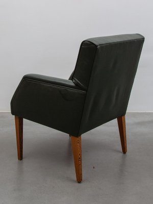 Green Leather Armchairs, Denmark, 1969, Set of 4-KL-1780872