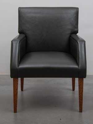 Green Leather Armchairs, Denmark, 1969, Set of 4-KL-1780872