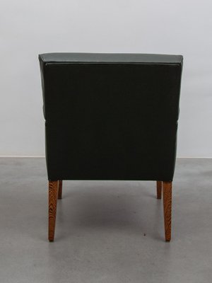 Green Leather Armchairs, Denmark, 1969, Set of 4-KL-1780872