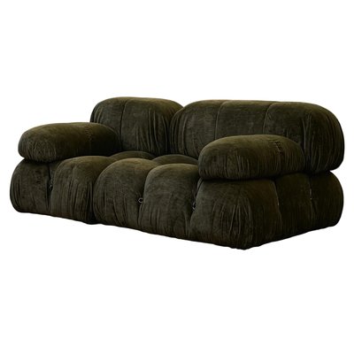 Green Linen Velvet Camaleonda Sofa by Mario Bellini for B&B Italia, 1972, Set of 2-RPH-1233432