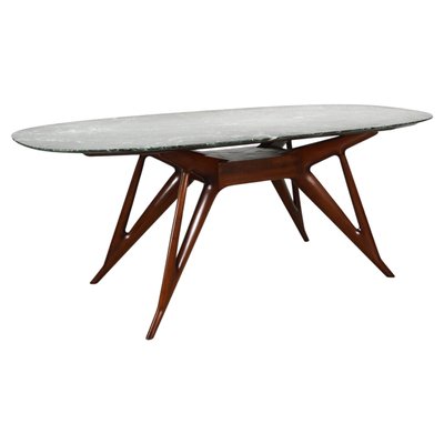 Green Marble Top Dining Table, Italy, 1950s-AA-1146077