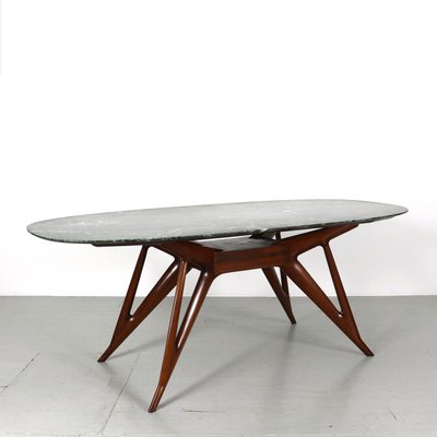 Green Marble Top Dining Table, Italy, 1950s-AA-1146077