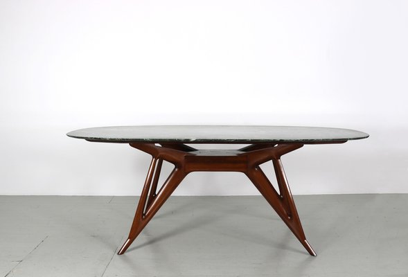 Green Marble Top Dining Table, Italy, 1950s-AA-1146077