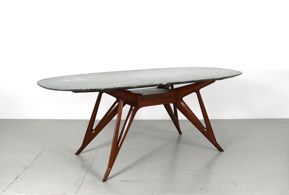 Green Marble Top Dining Table, Italy, 1950s-AA-1146077