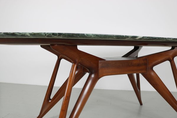 Green Marble Top Dining Table, Italy, 1950s-AA-1146077