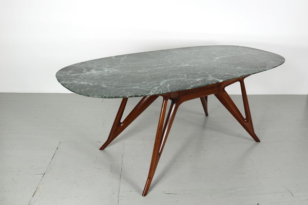 Green Marble Top Dining Table, Italy, 1950s-AA-1146077