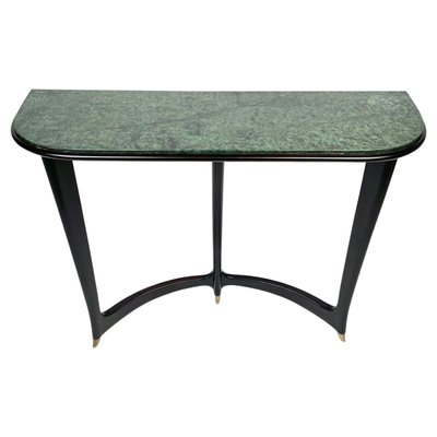 Green Marble, Wood & Brass Console Table by Guglielmo Ulrich, Italy, 1940s-LYQ-1187208