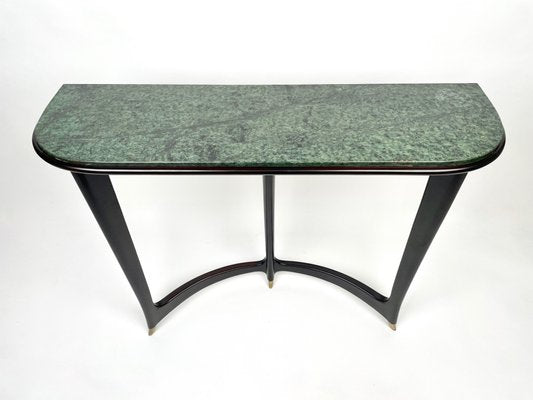 Green Marble, Wood & Brass Console Table by Guglielmo Ulrich, Italy, 1940s-LYQ-1187208