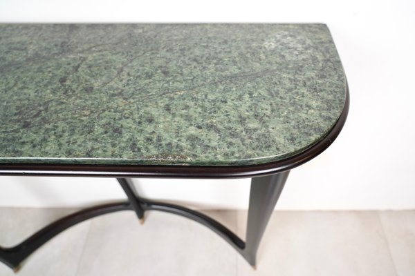 Green Marble, Wood & Brass Console Table by Guglielmo Ulrich, Italy, 1940s-LYQ-1187208