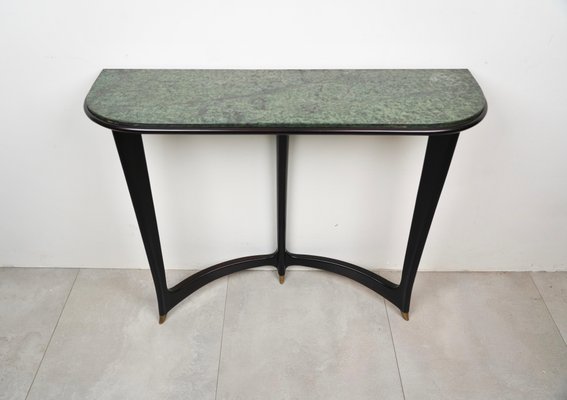 Green Marble, Wood & Brass Console Table by Guglielmo Ulrich, Italy, 1940s-LYQ-1187208