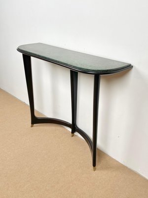 Green Marble, Wood & Brass Console Table by Guglielmo Ulrich, Italy, 1940s-LYQ-1187208