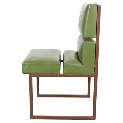 Green Minimalist Leather Chairs, 1970s, Set of 3-ABO-1440483