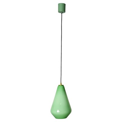 Green Murano Cased Glass and Brass Pendant from Stilnovo, 1950s-JDR-1818948