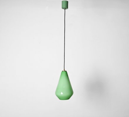 Green Murano Cased Glass and Brass Pendant from Stilnovo, 1950s-JDR-1818948