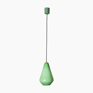 Green Murano Cased Glass and Brass Pendant from Stilnovo, 1950s-JDR-1818948