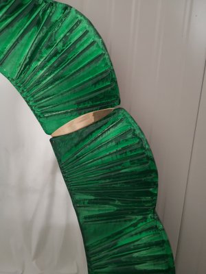 Green Murano Glass and Brass Wall Mirror, 1990s-UH-1408530