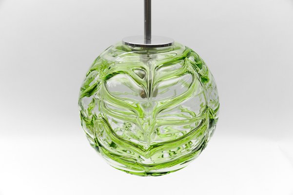 Green Murano Glass Ball Pendant Lamp from Doria Leuchten, 1960s-KQB-1742230