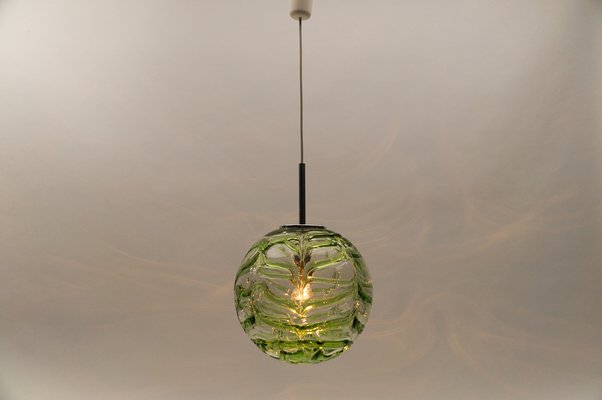 Green Murano Glass Ball Pendant Lamp from Doria Leuchten, 1960s-KQB-1742230