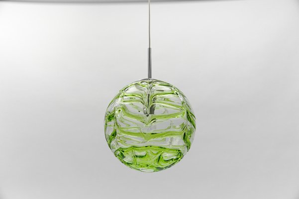 Green Murano Glass Ball Pendant Lamp from Doria Leuchten, 1960s-KQB-1742230