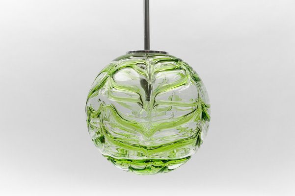 Green Murano Glass Ball Pendant Lamp from Doria Leuchten, 1960s-KQB-1742230