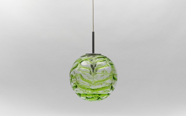 Green Murano Glass Ball Pendant Lamp from Doria Leuchten, 1960s-KQB-1742230