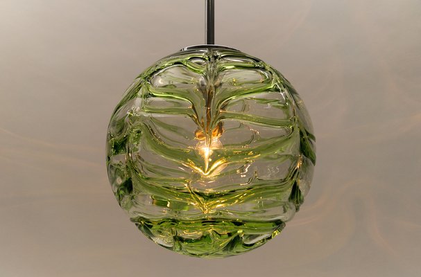 Green Murano Glass Ball Pendant Lamp from Doria Leuchten, 1960s-KQB-1742230