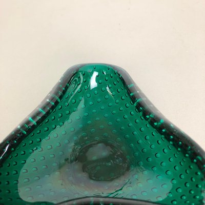 Green Murano Glass Bullicante Bowl or Ashtray, Italy, 1970s-QZ-1114561