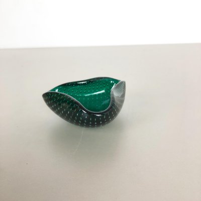 Green Murano Glass Bullicante Bowl or Ashtray, Italy, 1970s-QZ-1114561