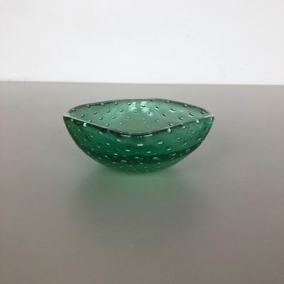 Green Murano Glass Bullicante Bowl or Ashtray, Italy, 1970s-QZ-1114564