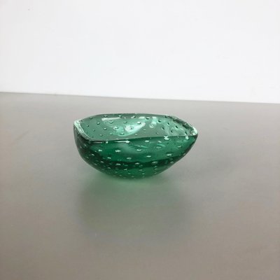 Green Murano Glass Bullicante Bowl or Ashtray, Italy, 1970s-QZ-1114564