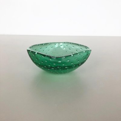 Green Murano Glass Bullicante Bowl or Ashtray, Italy, 1970s-QZ-1114564